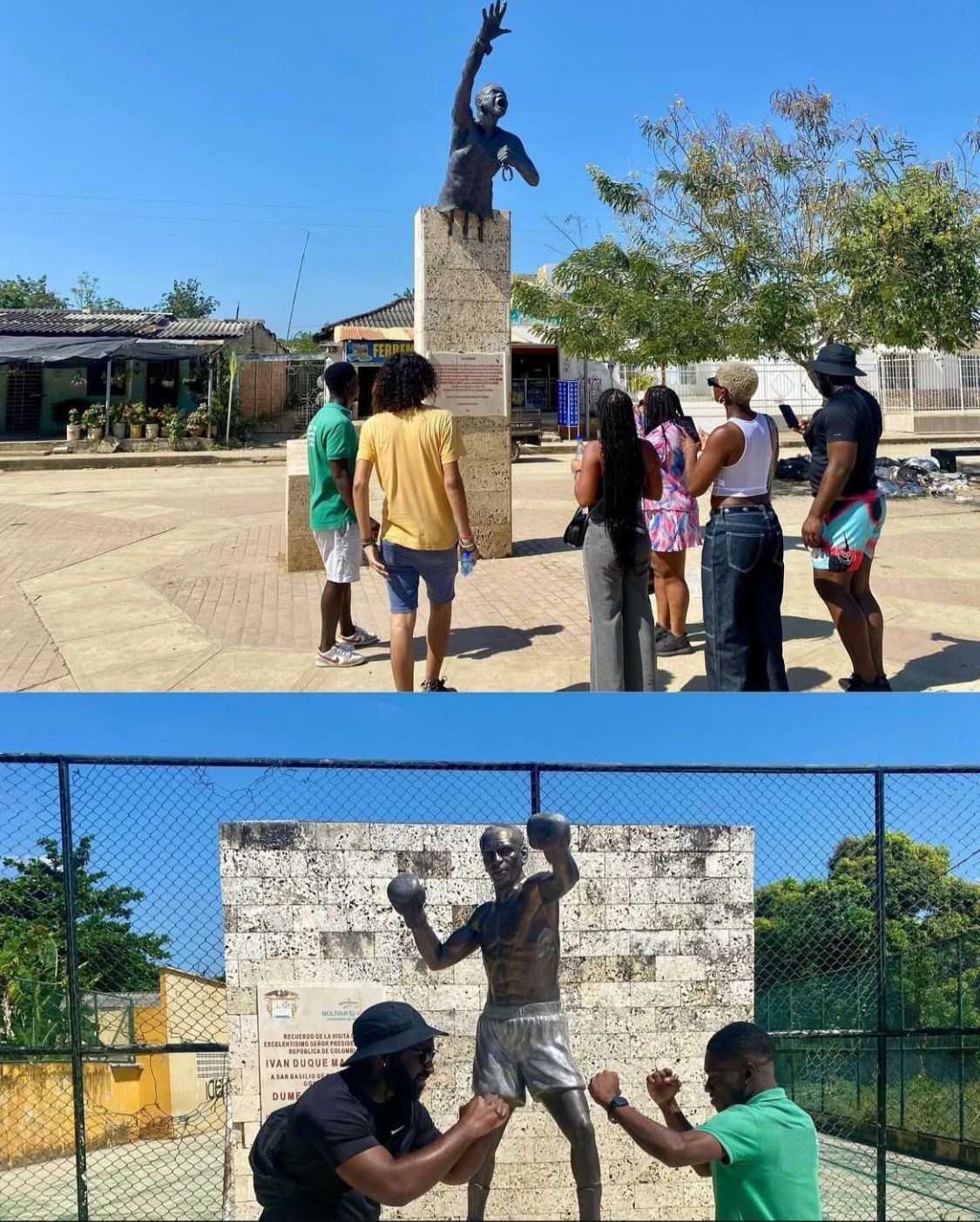 Estatuas de Benkos Biohó y Kid Pambelé en Palenque