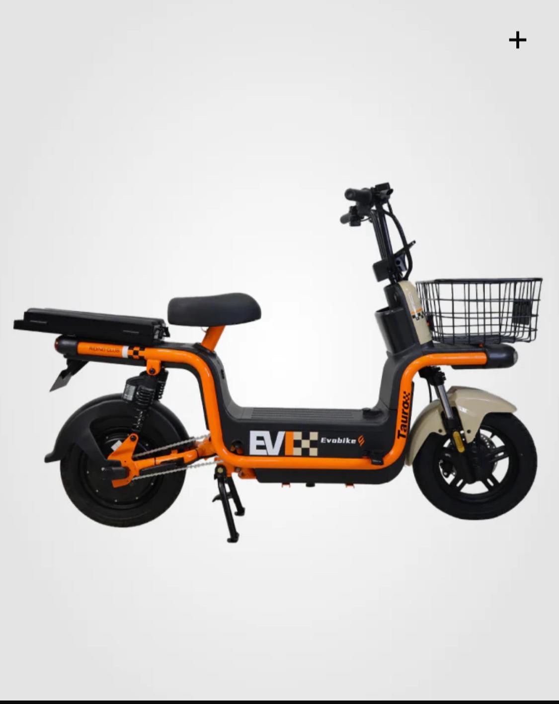 Moto eléctrica naranja Evobike Tauro
