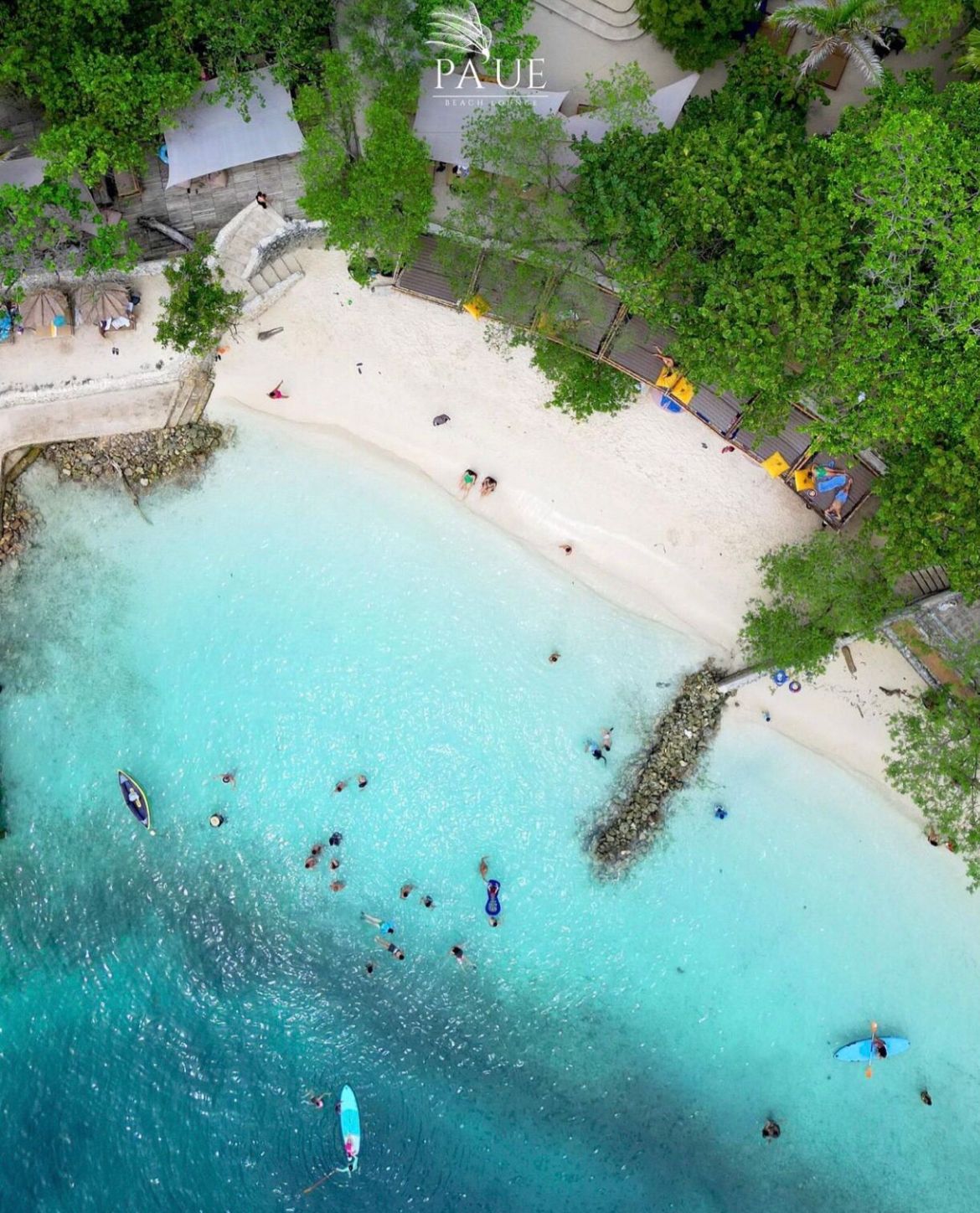 Playa privada Pa'ue Beach Lounge vista aérea