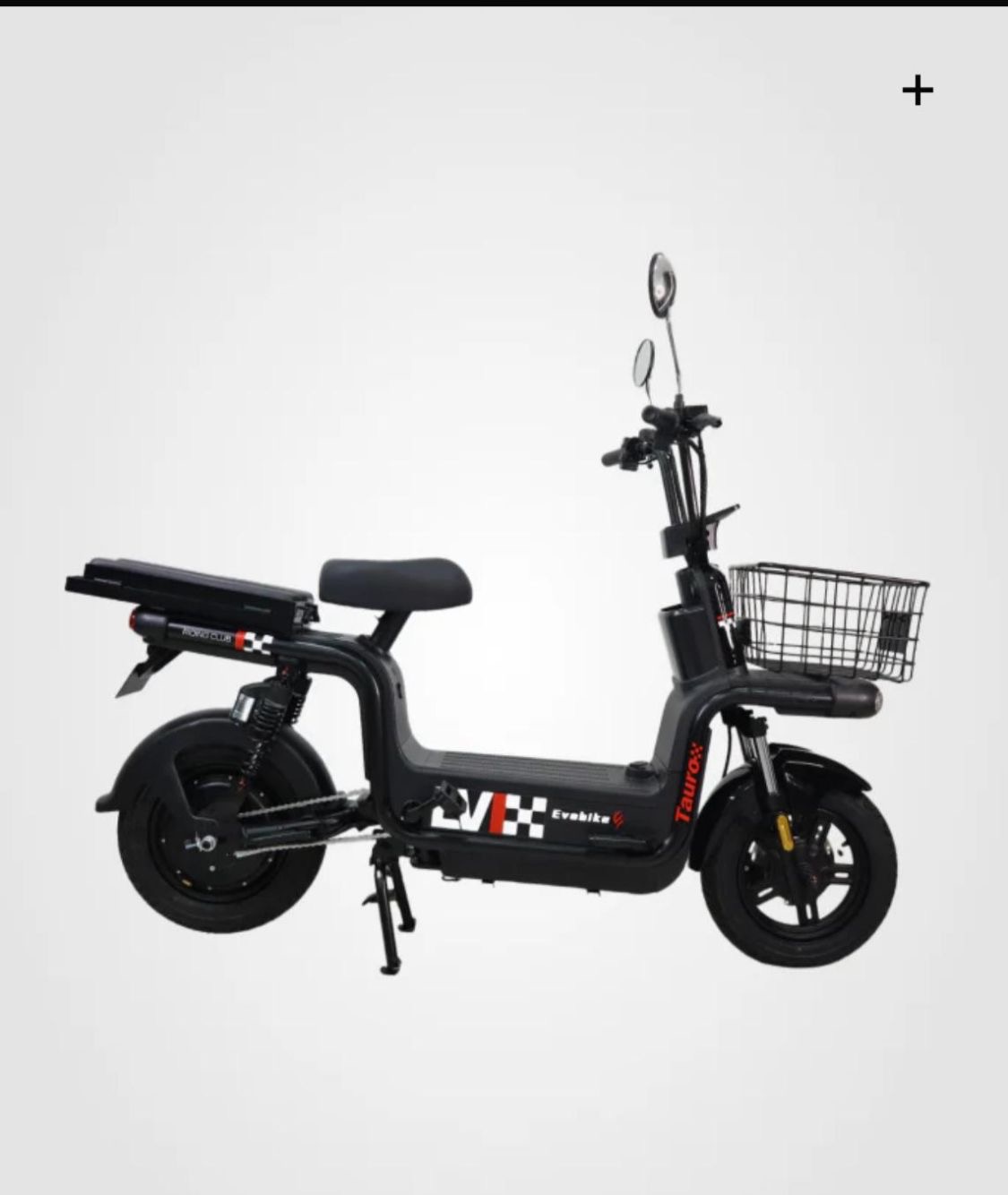 Moto eléctrica negra Evobike Tauro